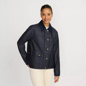 Women's Navy Waxed Cotton Barn Jacket